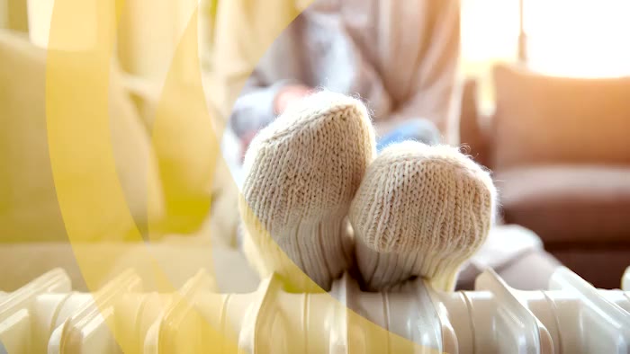 Socken auf Heizung