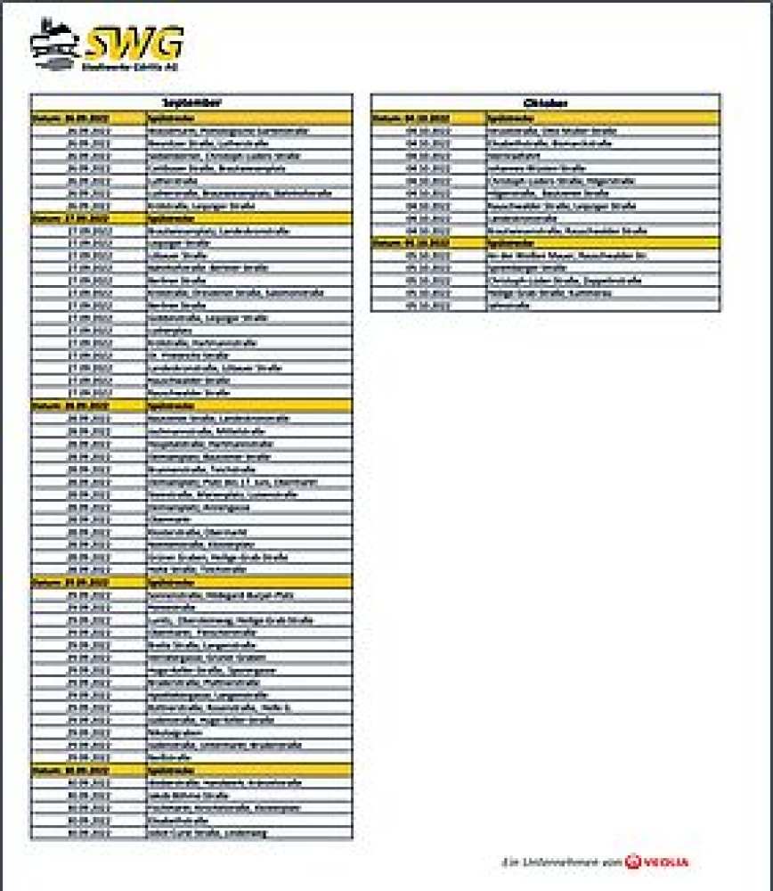 Spültermine für Görlitz. Zum Vergrößern bitte klicken.